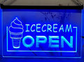 Ice Cream Open Led Neon Sign Ice Cream Smoothie Slushie Store Decor