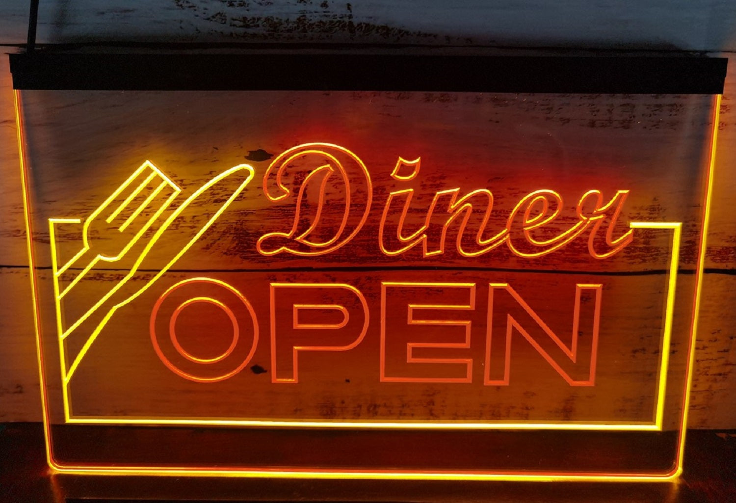 Diner Open Led Neon Sign Dual Color Diner Restaurant Wall Or Desktop Decor