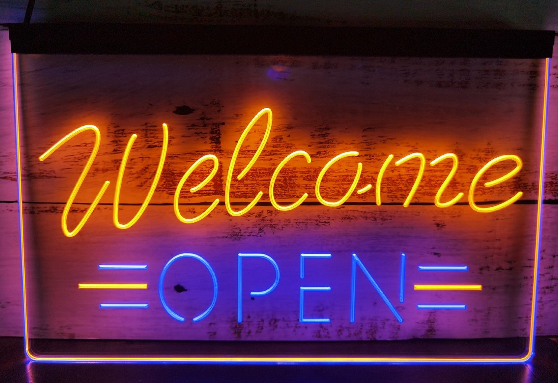 Welcome Open Led Neon Sign Dual Color Store Shop Coffee Shop Restaurant Decor