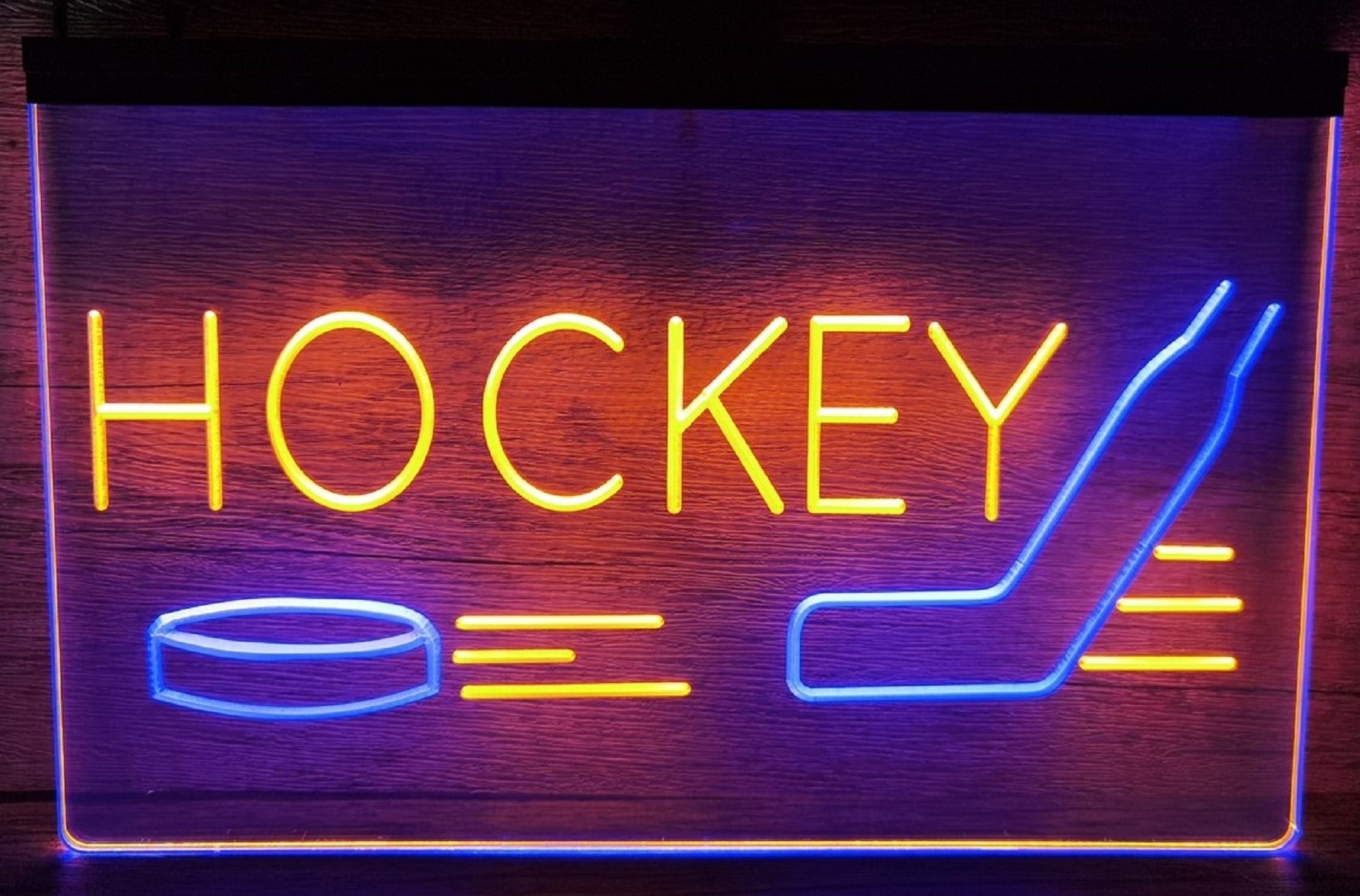 Hockey Led Neon Sign Dual Color Home Sport Club Sportwear Store Decor