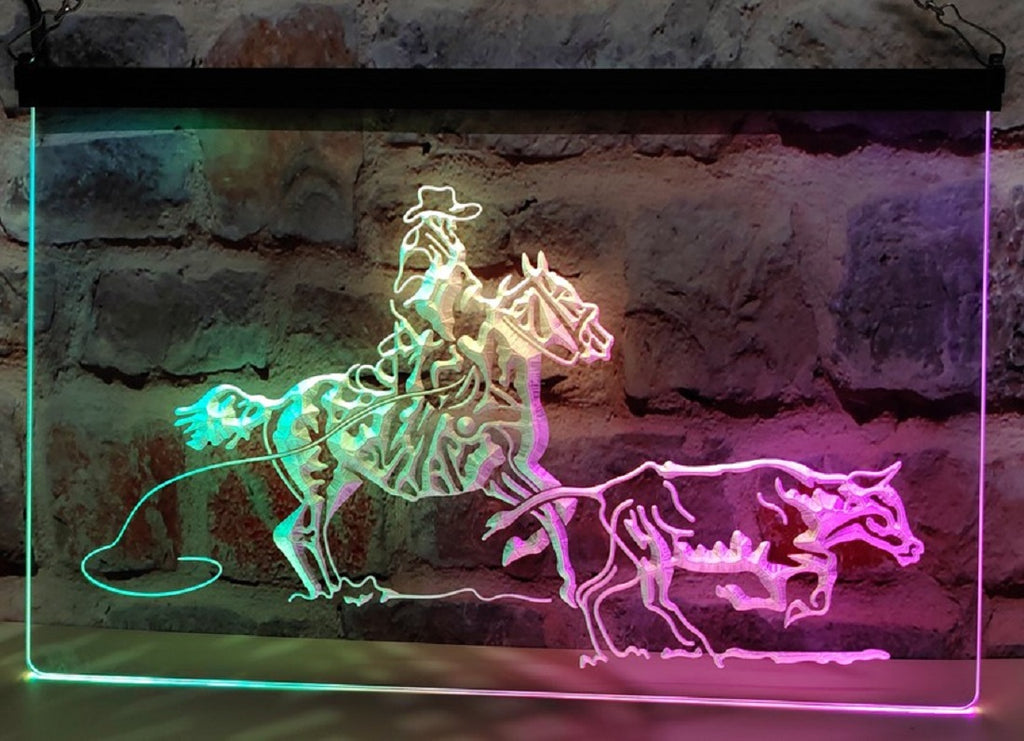 Cowboys Cow Western Led Neon Sign Multimode Home Man Cave Cowboys Ranch Decor
