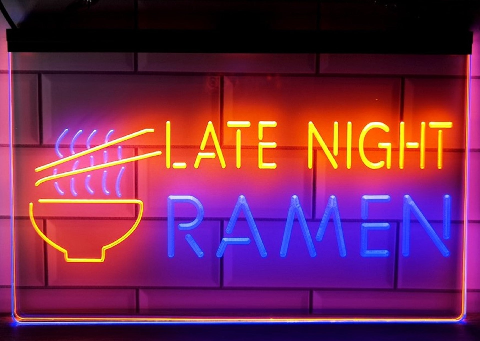Ramen Late Night Led Neon Sign Dual Color Home Kitchen Japanese Restaurant Decor