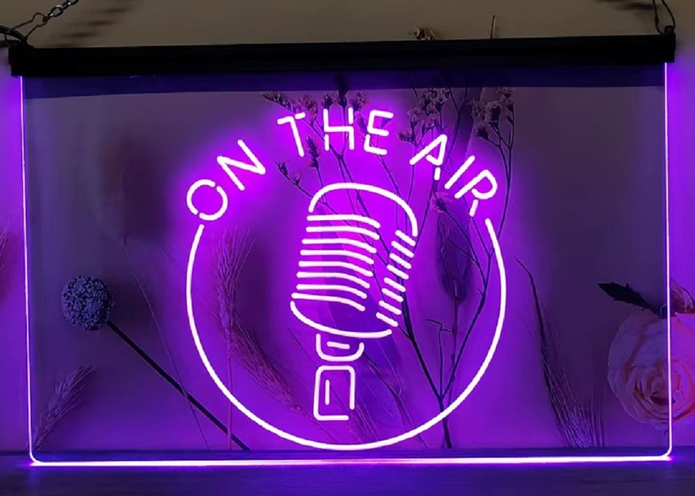 On The Air Mic Led Neon Sign Home Studio Room Audio Radio Studio Decor