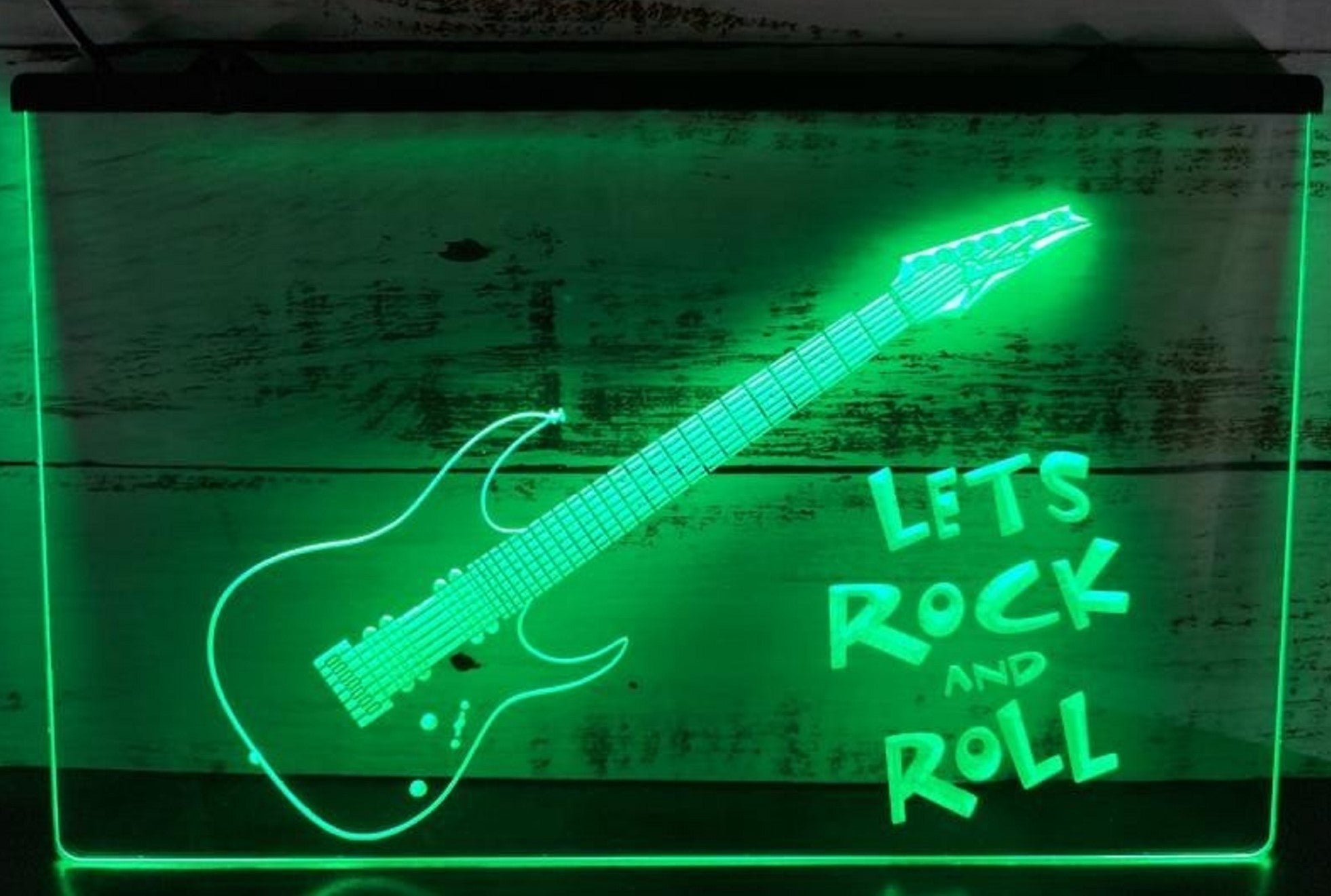 Lets Rock And Roll Guitar Led Neon Sign Home Music Room Studio Music Shop Decor