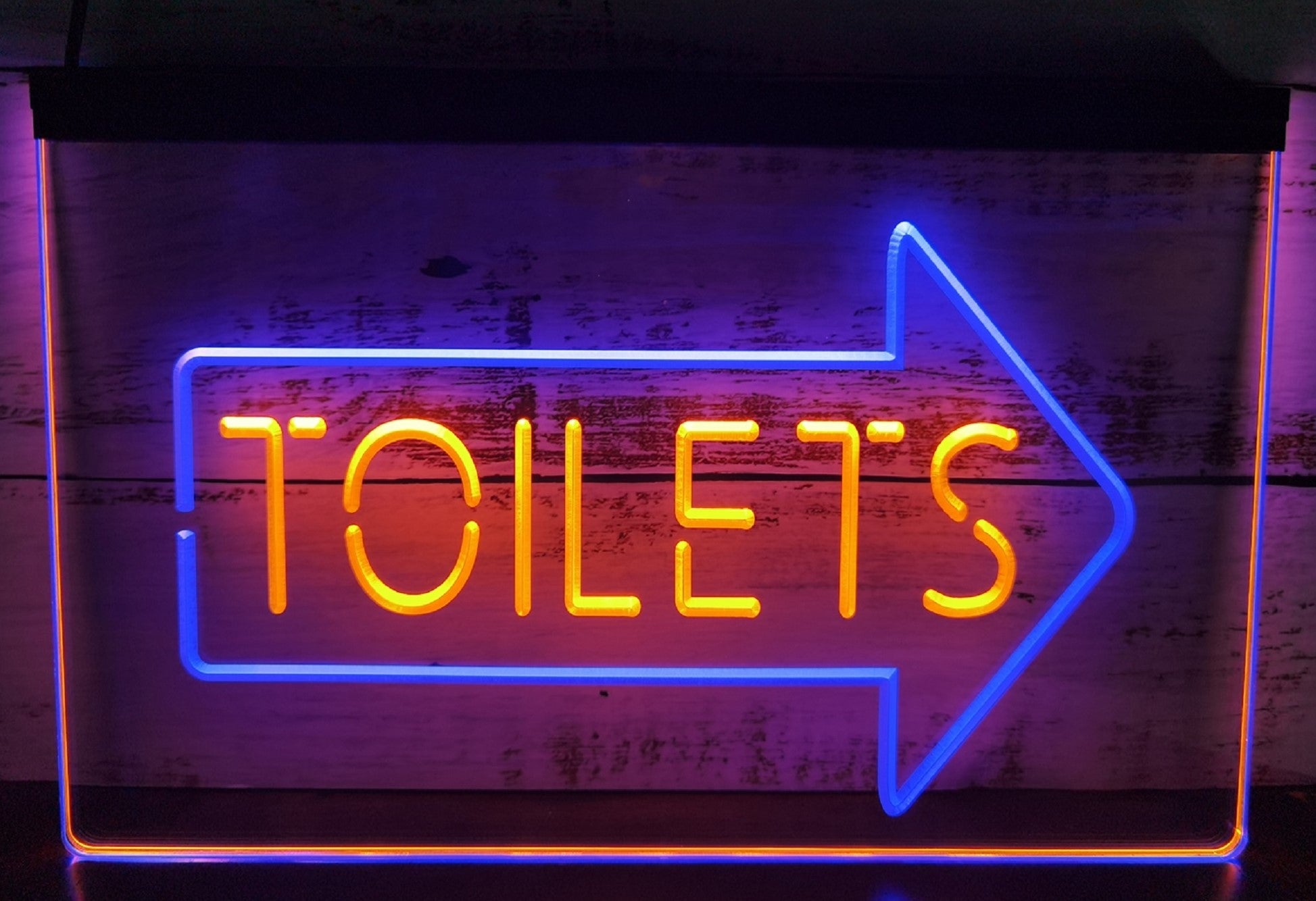 Toilet Arrow Led Neon Sign Dual Color Store Restaurant Coffee Shop Office Decor