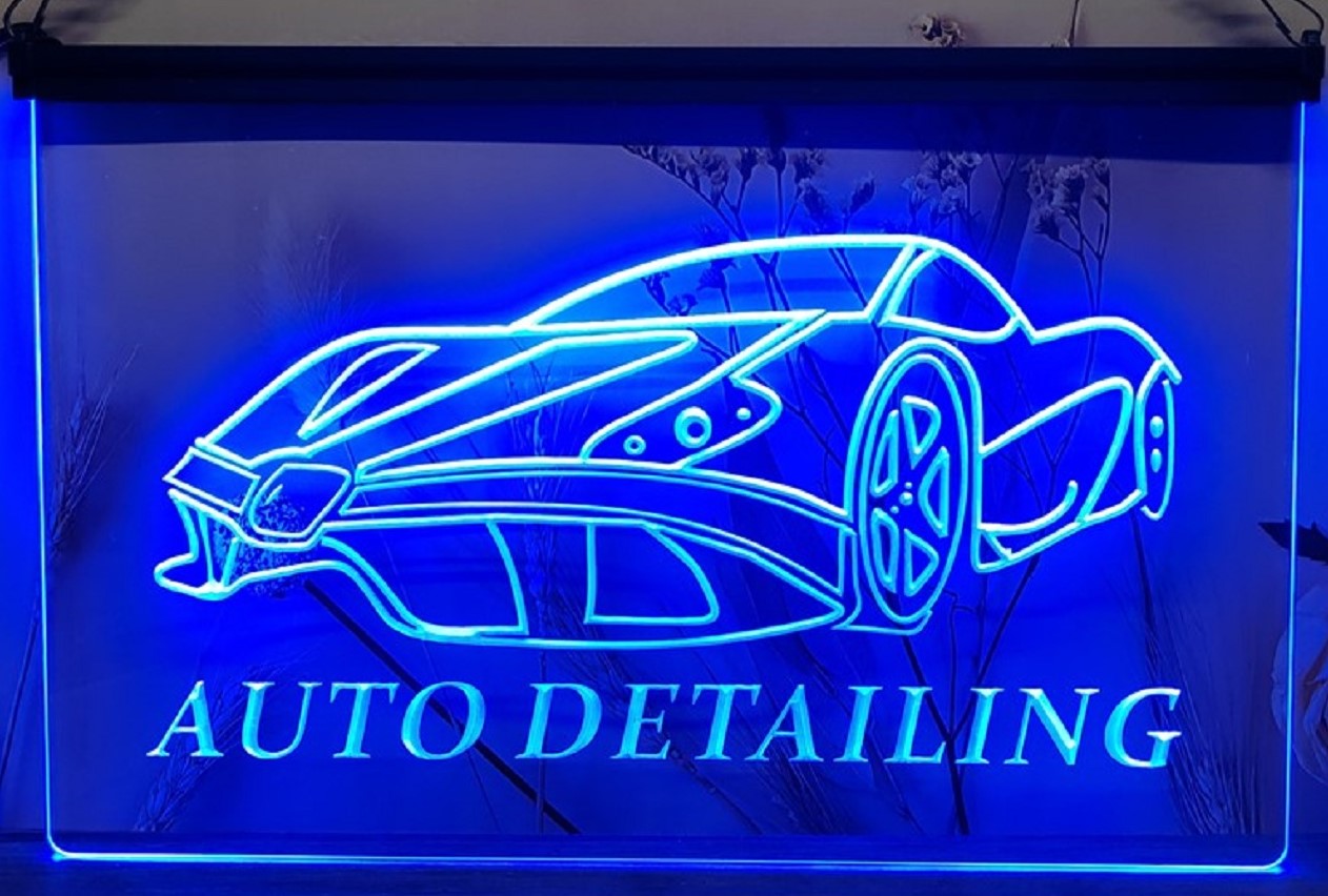 Auto Detailing Led Neon Sign Auto Detailing Car Wash Shop Decor Wall Hanging Desktop