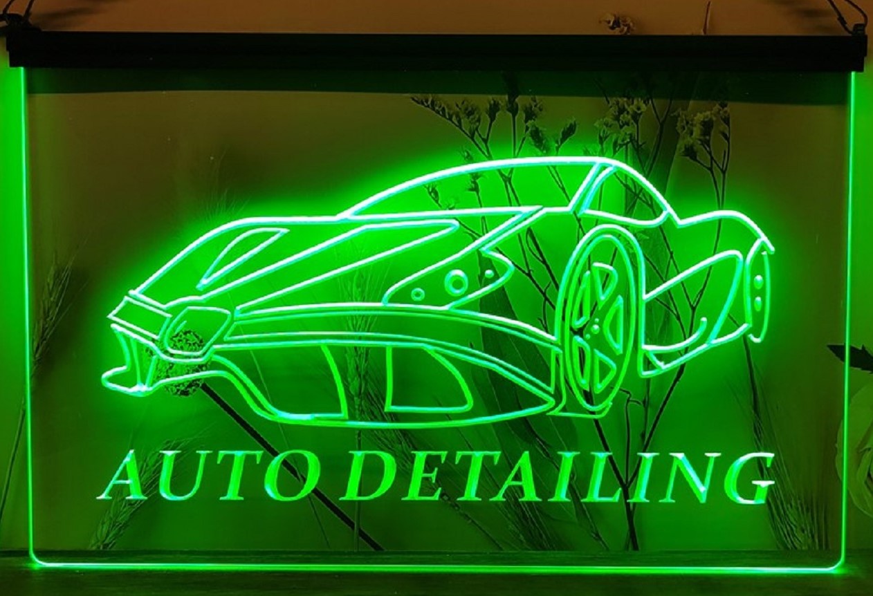 Auto Detailing Led Neon Sign Auto Detailing Car Wash Shop Decor Wall Hanging Desktop