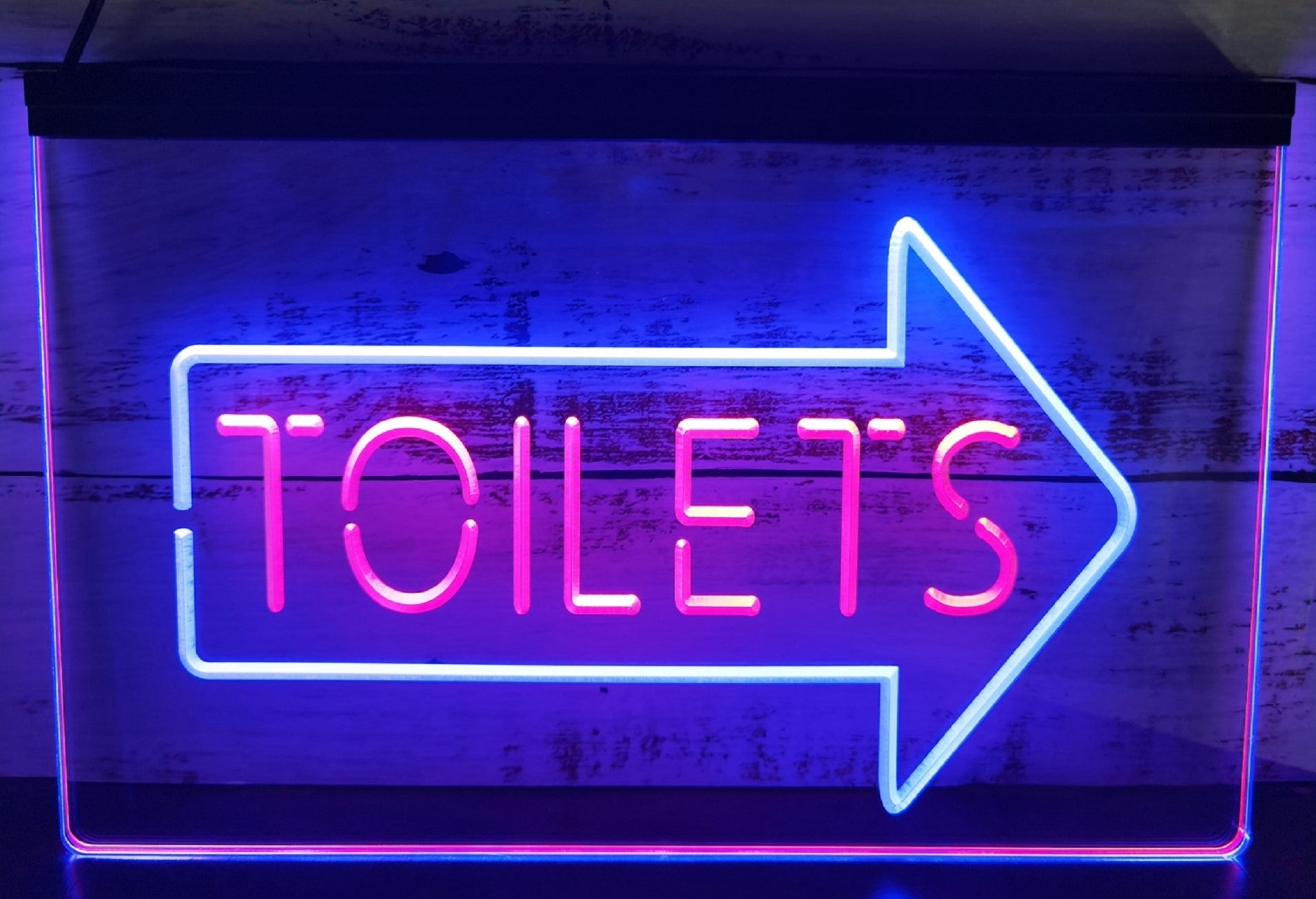 Toilet Arrow Led Neon Sign Dual Color Store Restaurant Coffee Shop Office Decor
