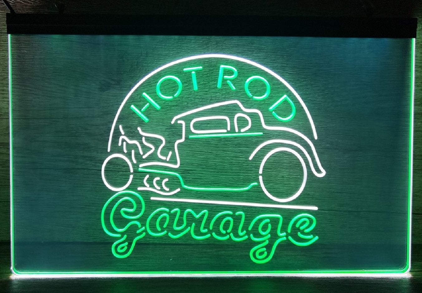 Hot Rod Garage Led Neon Sign Dual Color Movie Studio Home Theatre Room Decor