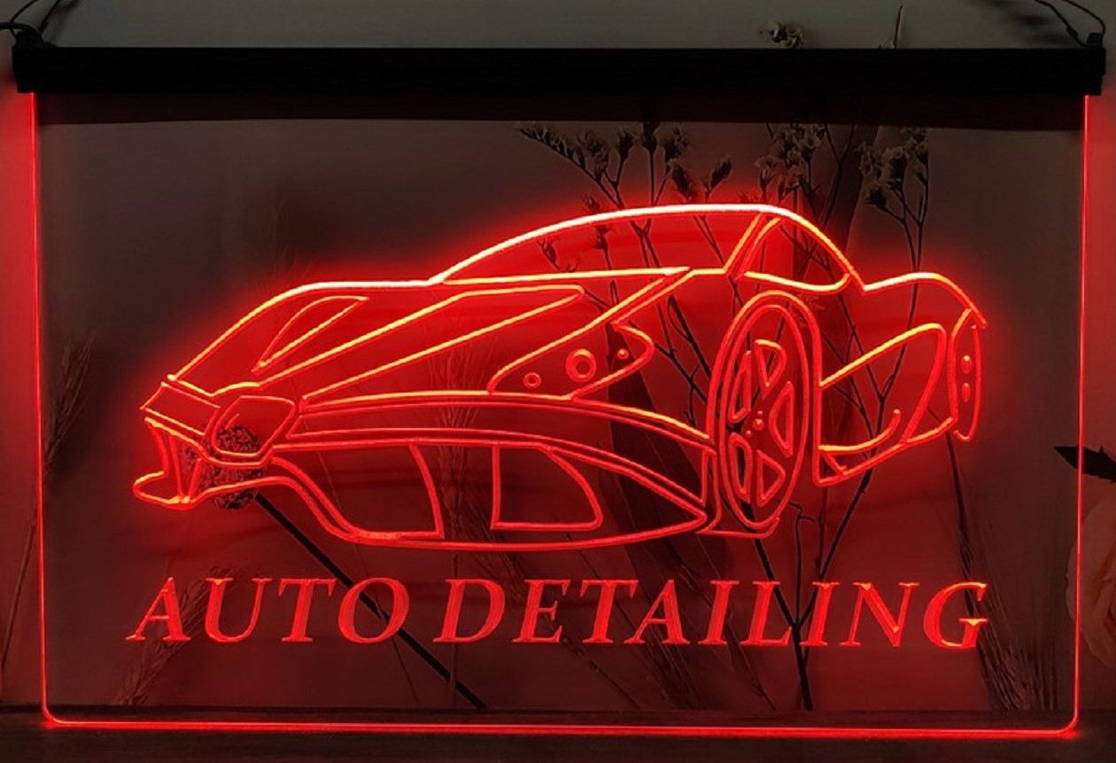 Auto Detailing Led Neon Sign Auto Detailing Car Wash Shop Decor Wall Hanging Desktop