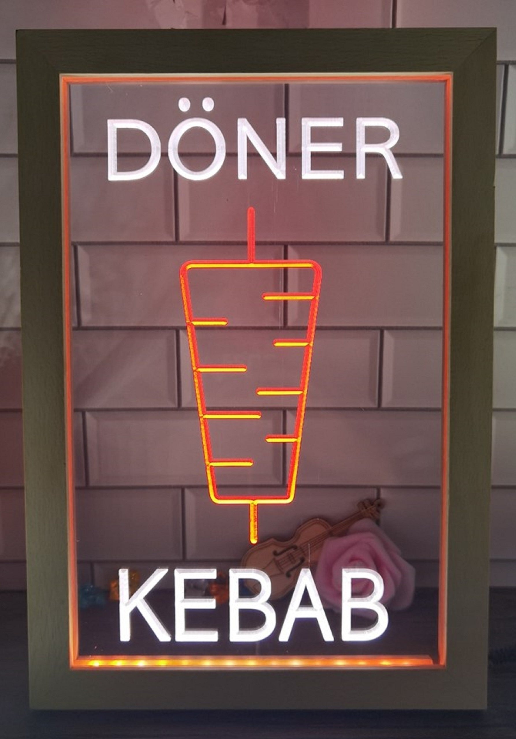 Doner Kebab Led Neon Sign Framed Kebab Turkish Lebanese Restaurant Decor