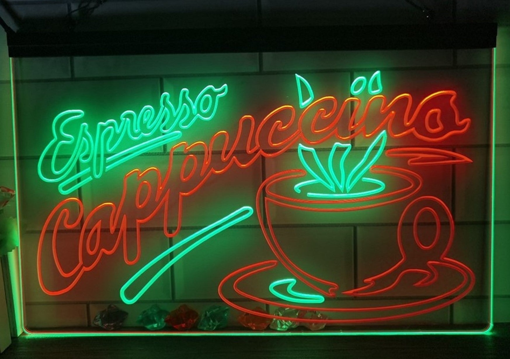 Espresso Cappuccino Led Neon Sign Dual Color Home Coffee Shop Decor
