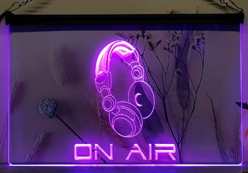 On Air Headphone Led Neon Sign Home Music Room Audio Recording Studio Decor
