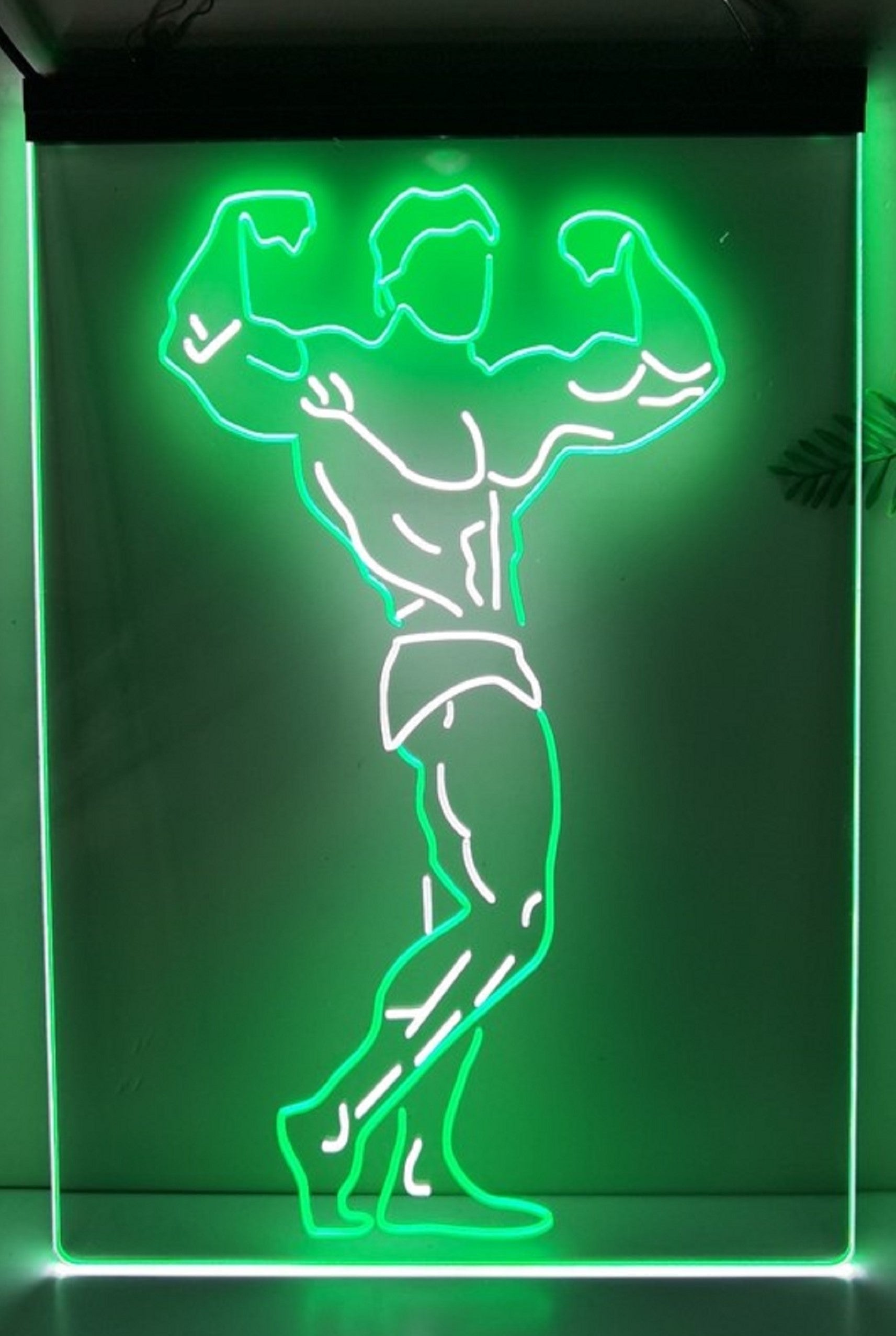 Bodybuilder Led Neon Sign Dual Color Home Gym Athletic Club Gymnasium Decor