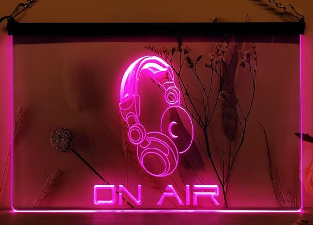 On Air Headphone Led Neon Sign Home Music Room Audio Recording Studio Decor