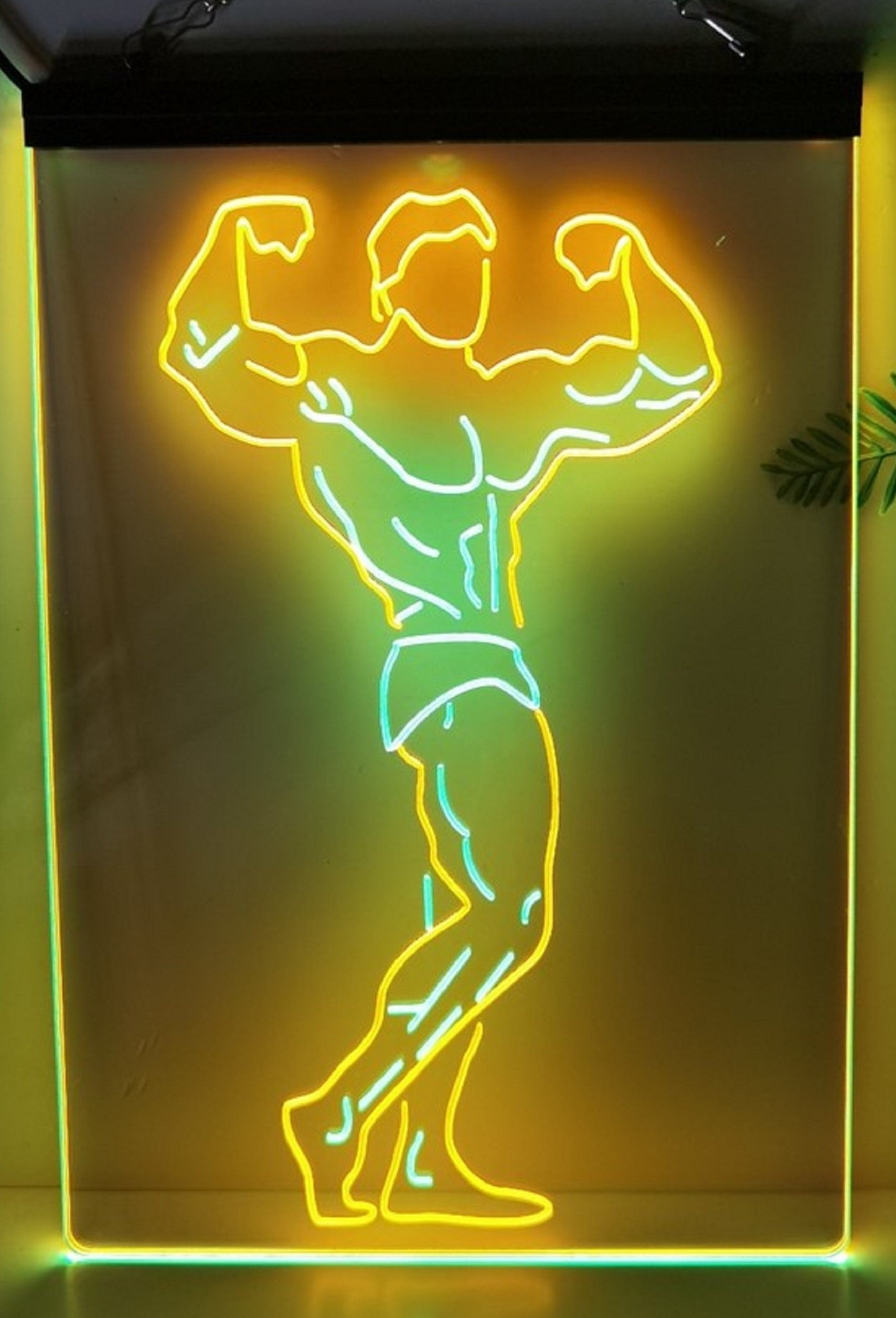 Bodybuilder Led Neon Sign Dual Color Home Gym Athletic Club Gymnasium Decor
