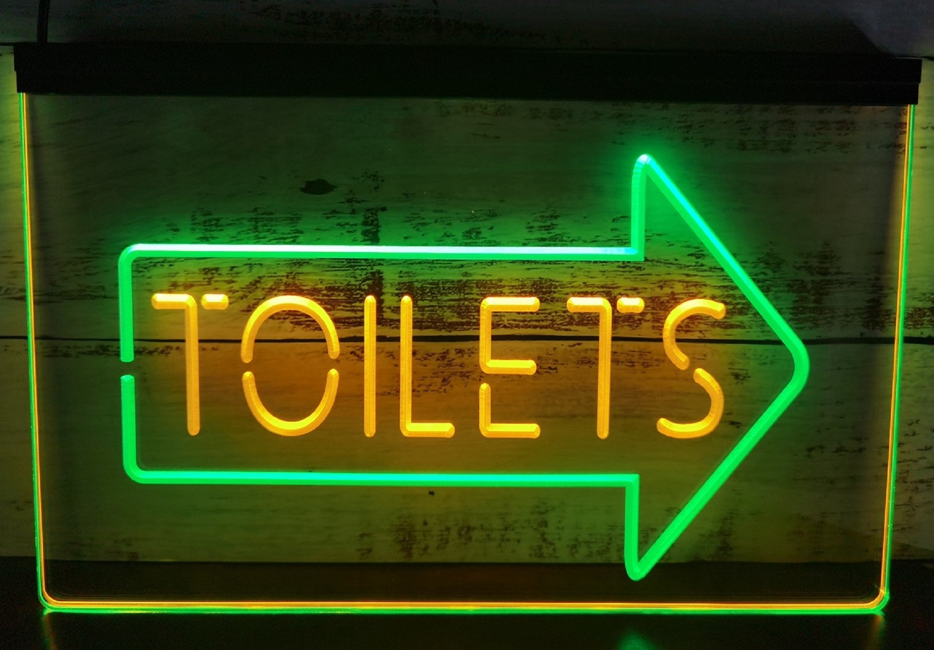 Toilet Arrow Led Neon Sign Dual Color Store Restaurant Coffee Shop Office Decor