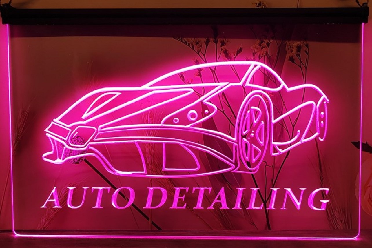 Auto Detailing Led Neon Sign Auto Detailing Car Wash Shop Decor Wall Hanging Desktop
