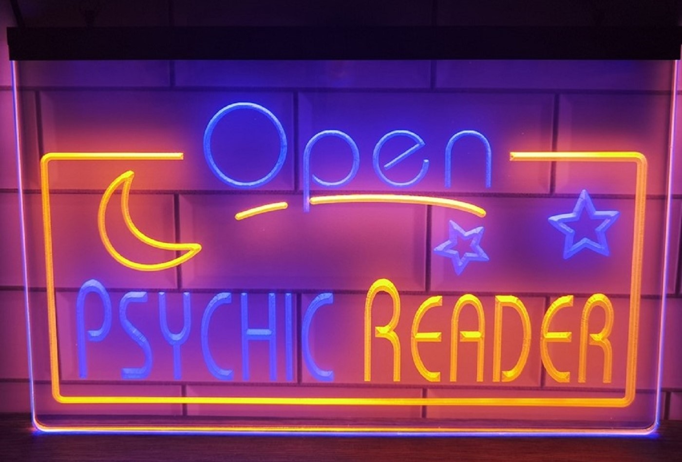 Open Psychic Reader Led Neon Sign Dual Color Psychic Tarot Shop Decor