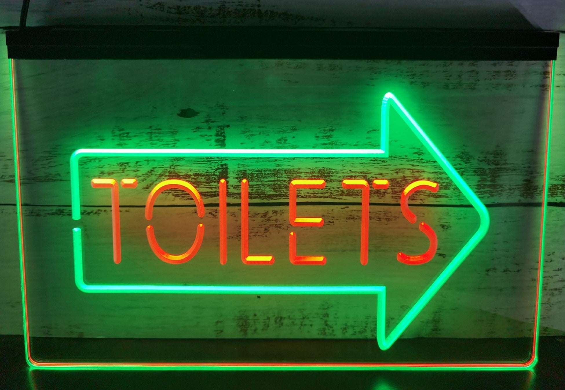 Toilet Arrow Led Neon Sign Dual Color Store Restaurant Coffee Shop Office Decor