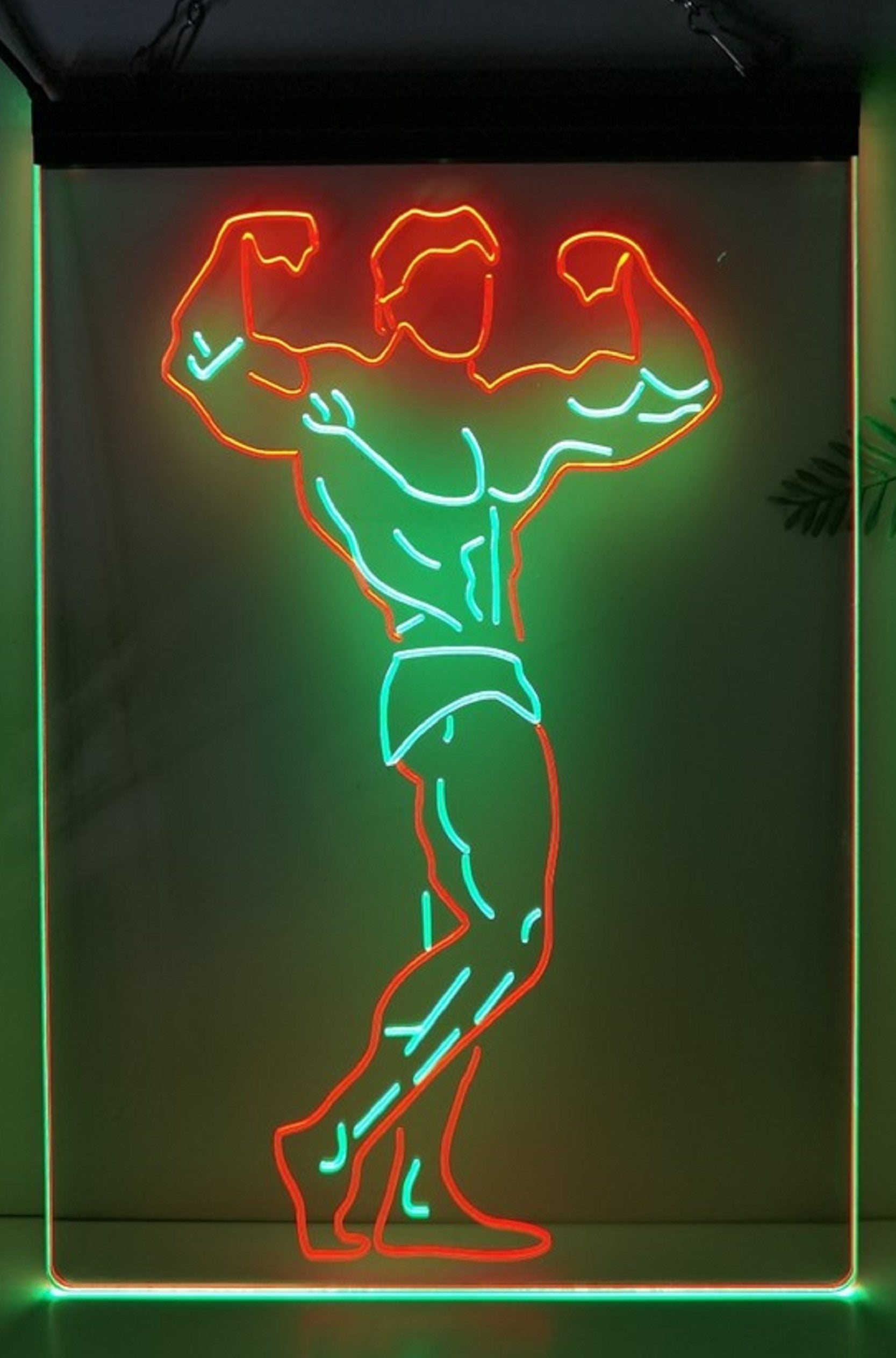 Bodybuilder Led Neon Sign Dual Color Home Gym Athletic Club Gymnasium Decor
