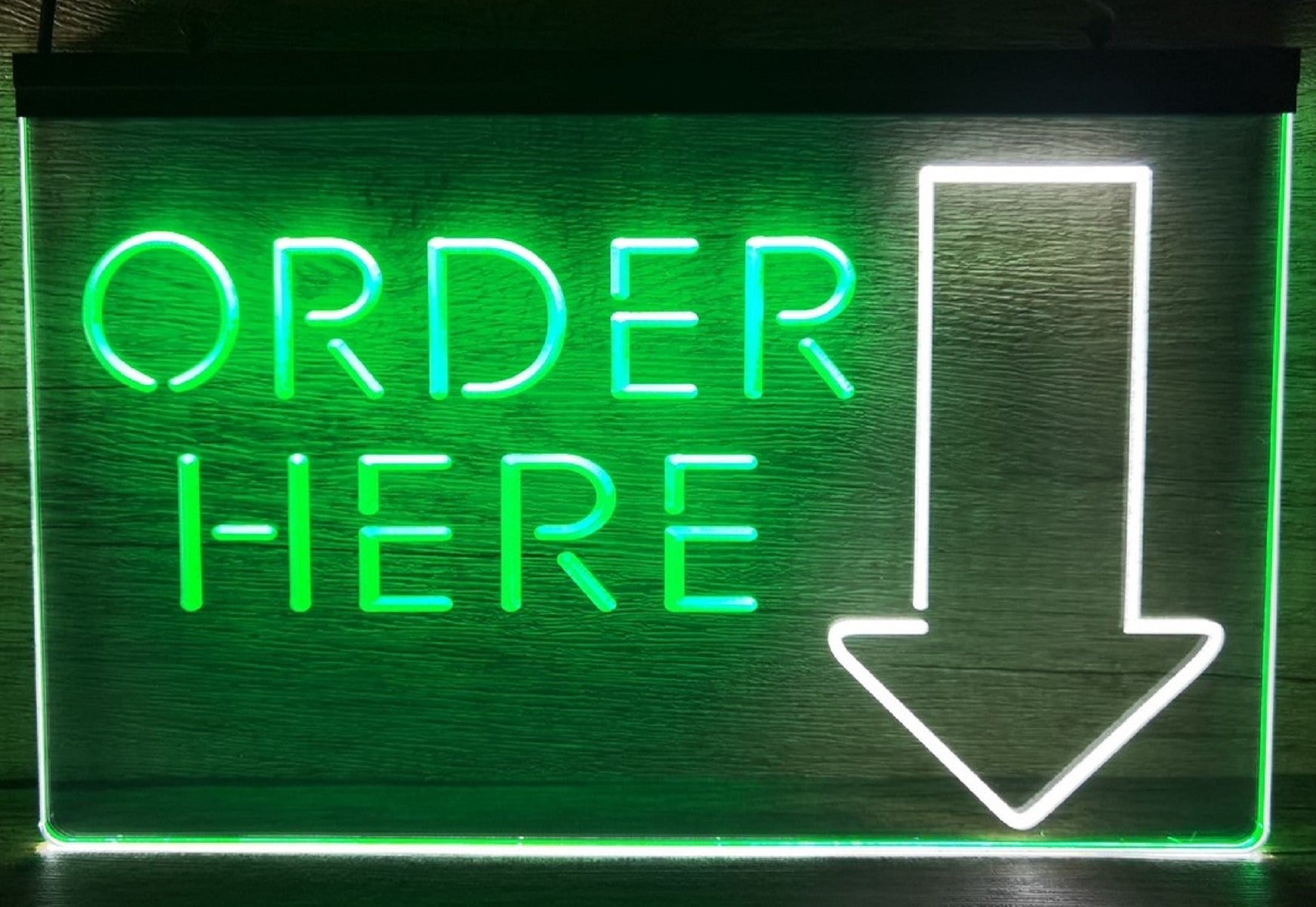 Order Here Led Neon Sign Dual Color Shop Restaurant Decor Wall Hanging Desktop