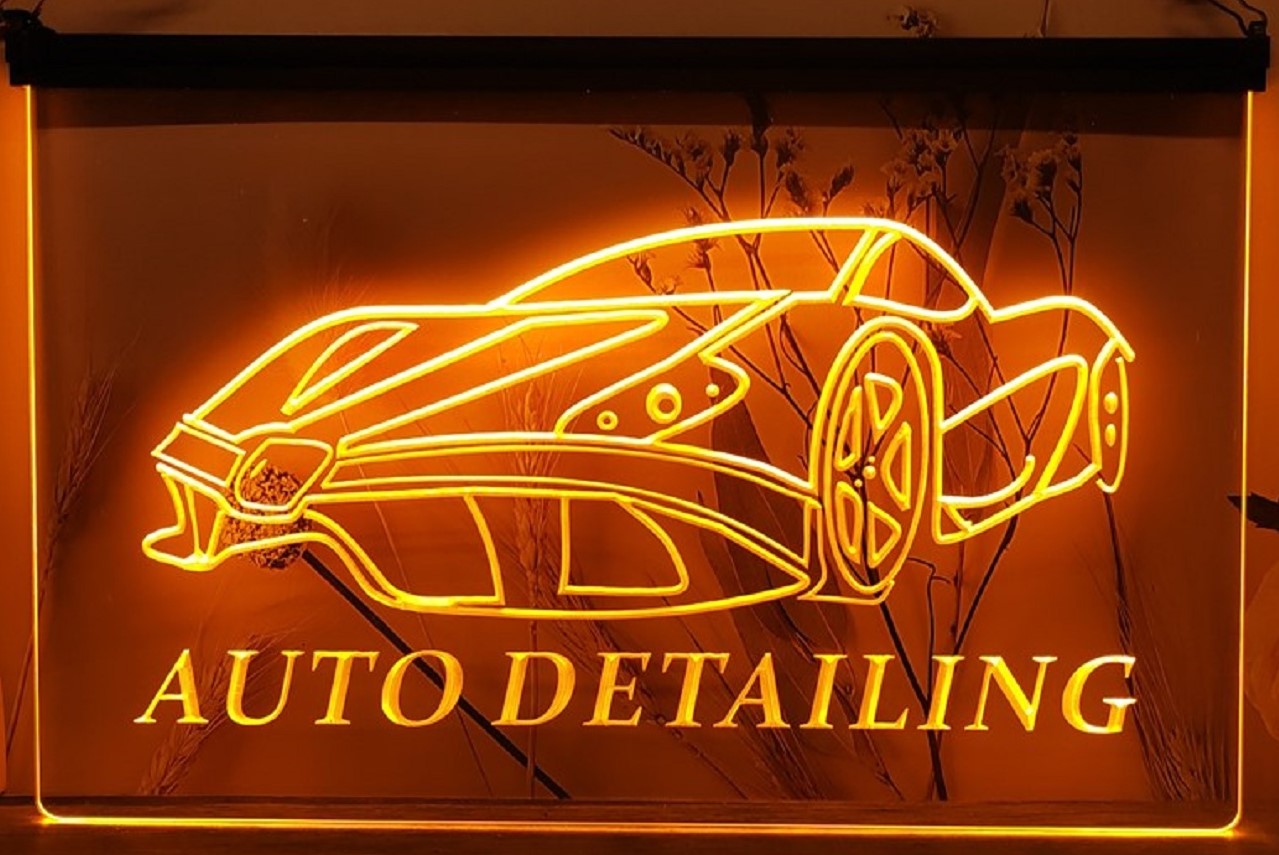 Auto Detailing Led Neon Sign Auto Detailing Car Wash Shop Decor Wall Hanging Desktop