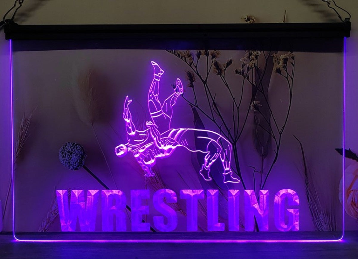 Wrestling Sport Led Neon Sign Wall Hanging Or Desktop Decor