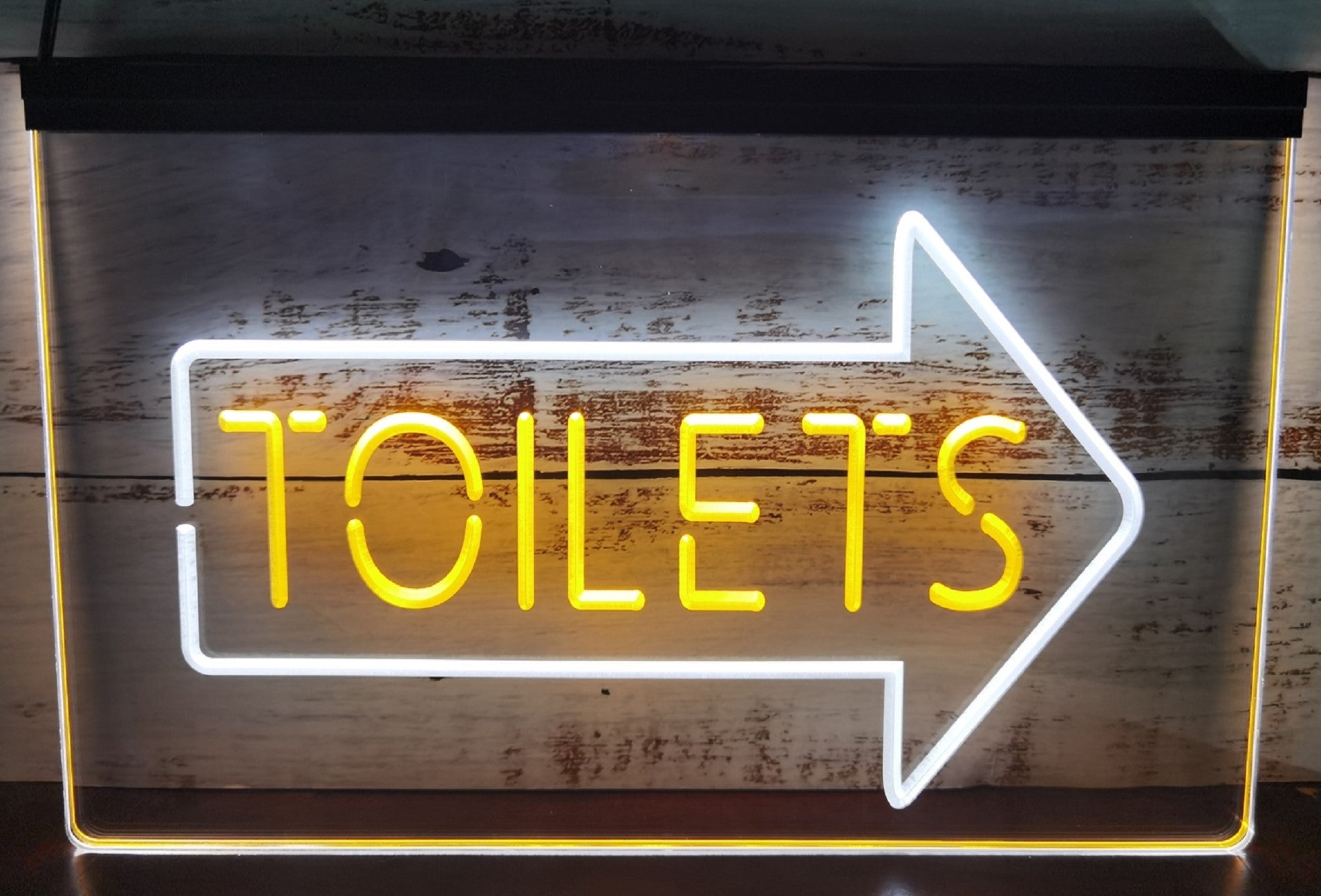 Toilet Arrow Led Neon Sign Dual Color Store Restaurant Coffee Shop Office Decor