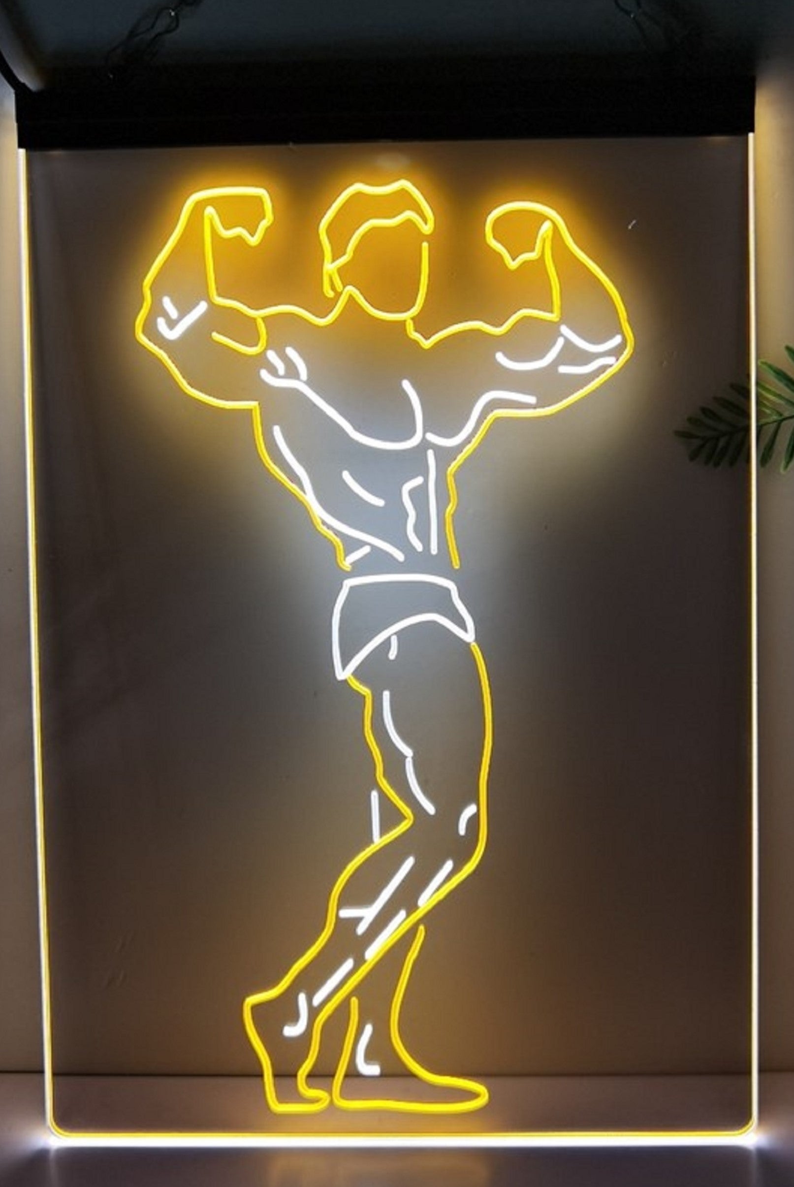 Bodybuilder Led Neon Sign Dual Color Home Gym Athletic Club Gymnasium Decor