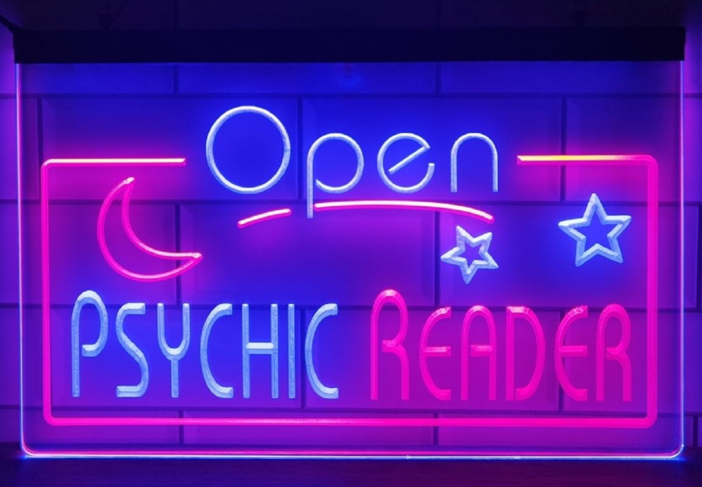 Open Psychic Reader Led Neon Sign Dual Color Psychic Tarot Shop Decor
