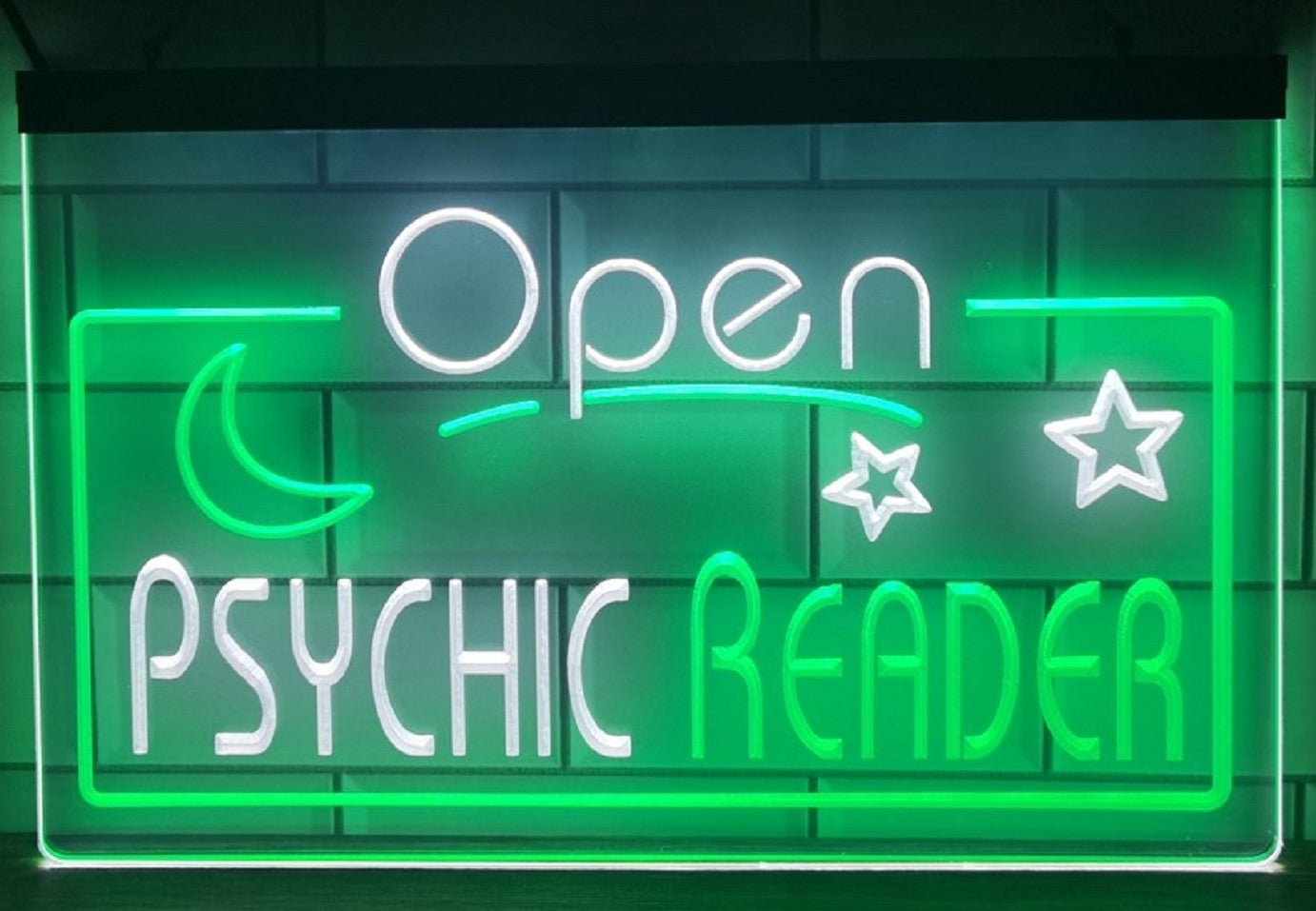 Open Psychic Reader Led Neon Sign Dual Color Psychic Tarot Shop Decor