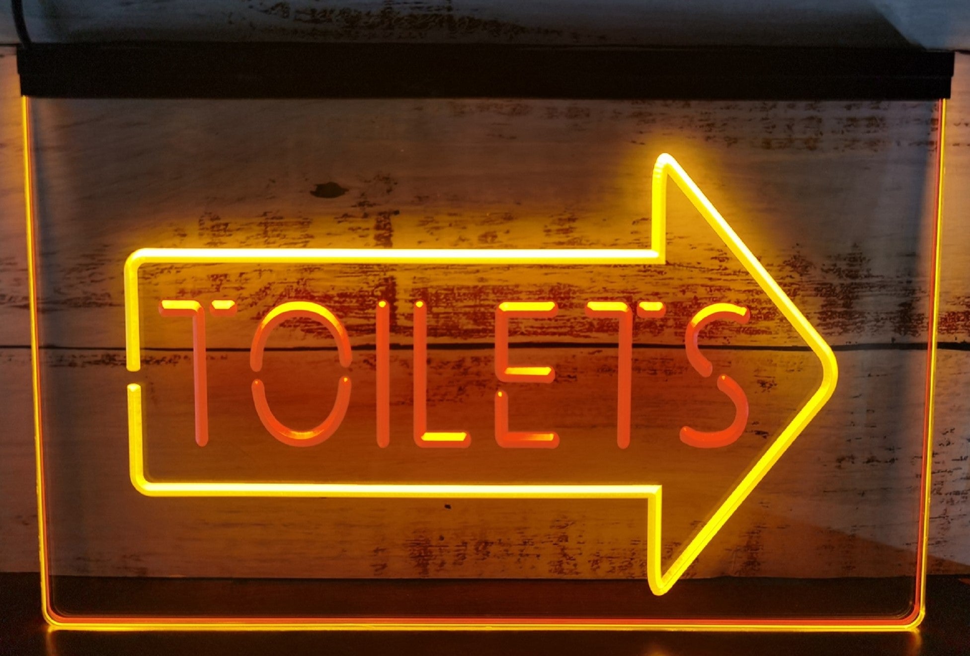 Toilet Arrow Led Neon Sign Dual Color Store Restaurant Coffee Shop Office Decor