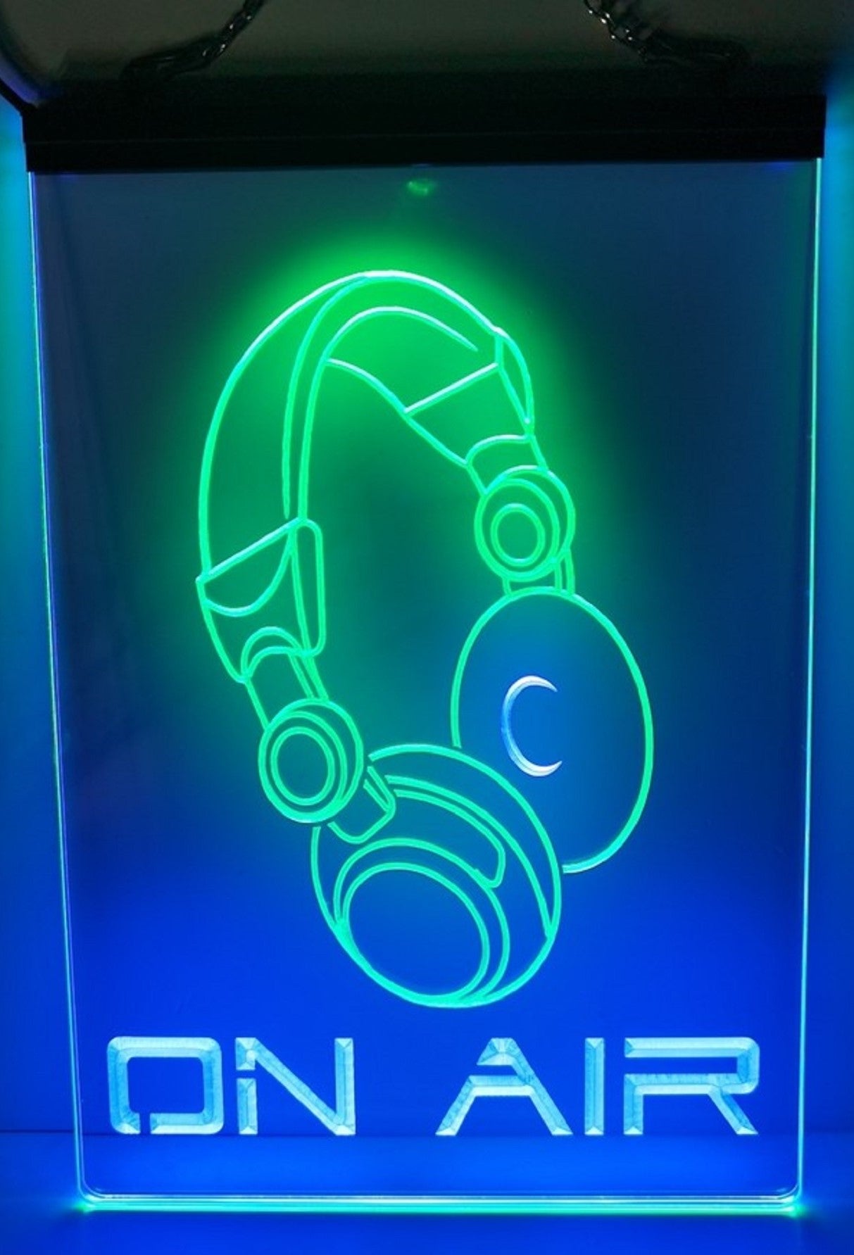 On Air Headphone Led Neon Sign Dual ColoR Music Room Audio Recording Studio Decor