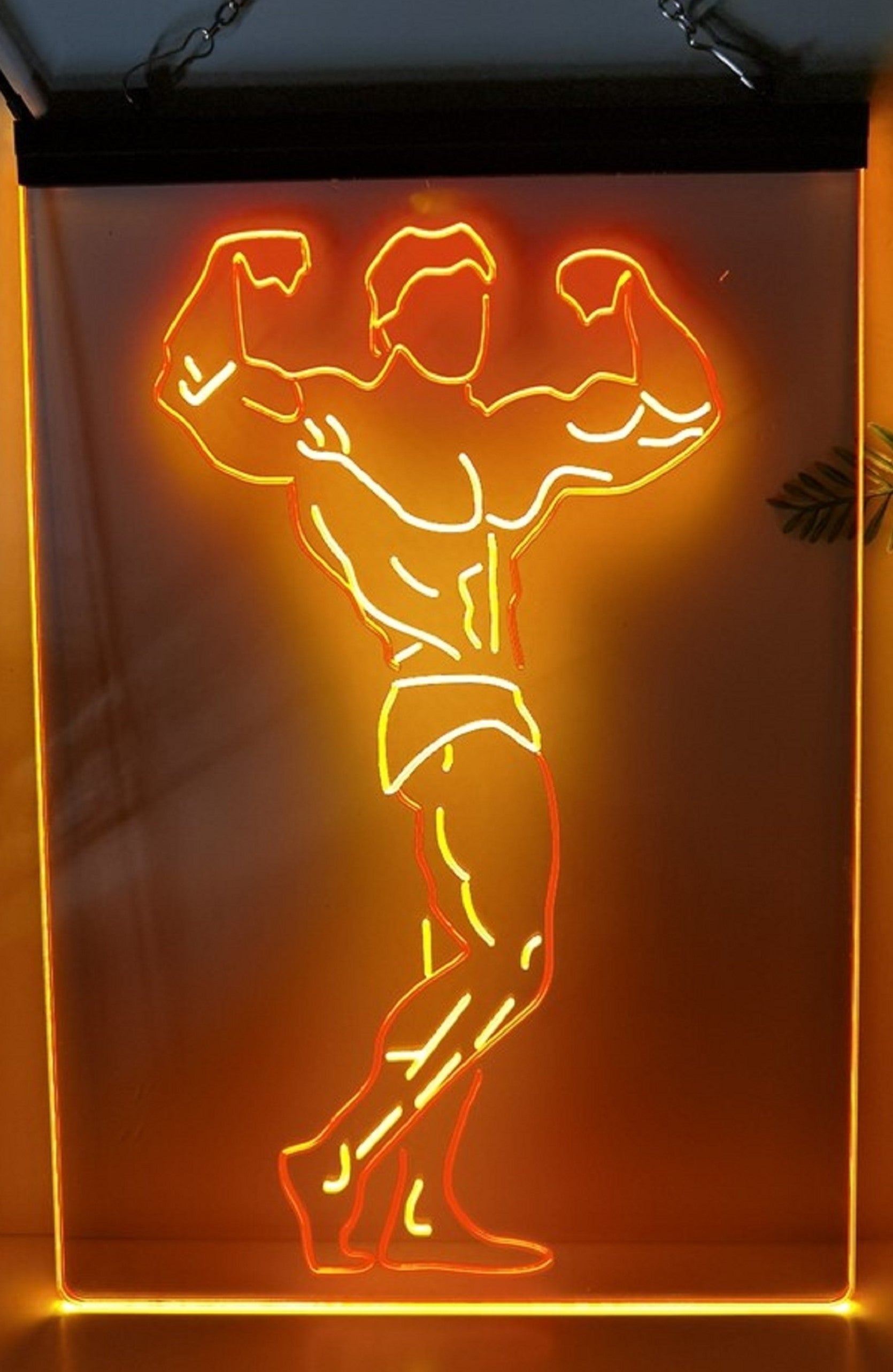 Bodybuilder Led Neon Sign Dual Color Home Gym Athletic Club Gymnasium Decor