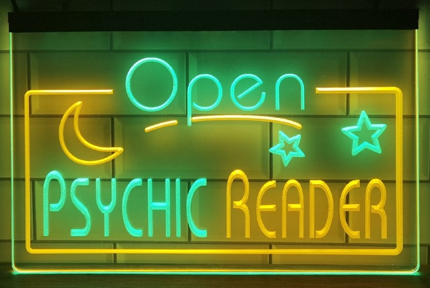 Open Psychic Reader Led Neon Sign Dual Color Psychic Tarot Shop Decor