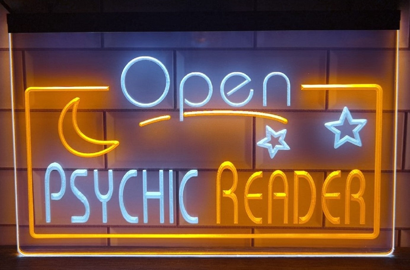 Open Psychic Reader Led Neon Sign Dual Color Psychic Tarot Shop Decor