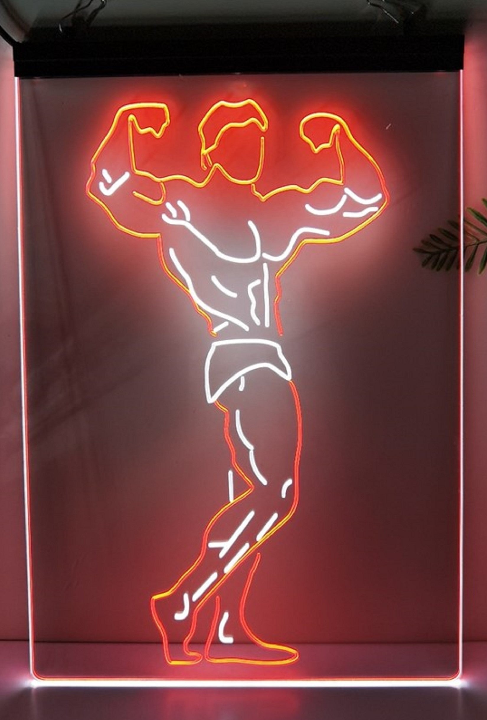 Bodybuilder Led Neon Sign Dual Color Home Gym Athletic Club Gymnasium Decor