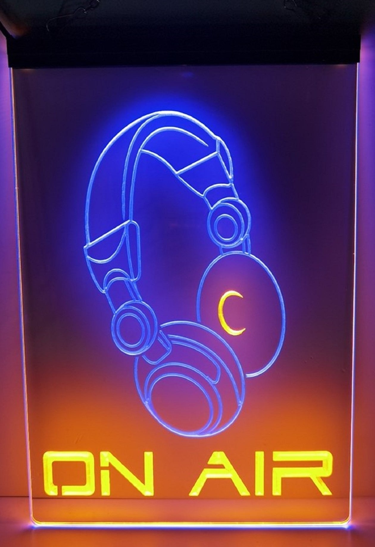 On Air Headphone Led Neon Sign Dual ColoR Music Room Audio Recording Studio Decor