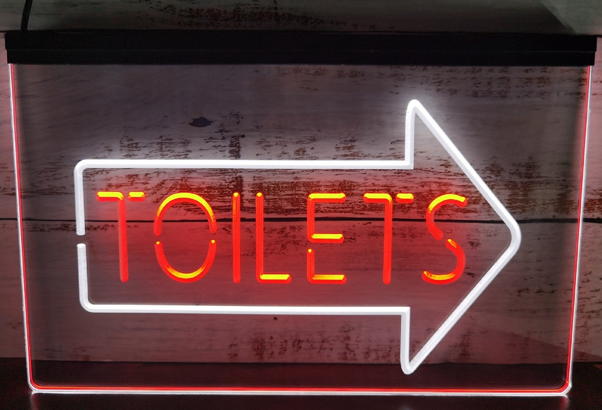 Toilet Arrow Led Neon Sign Dual Color Store Restaurant Coffee Shop Office Decor