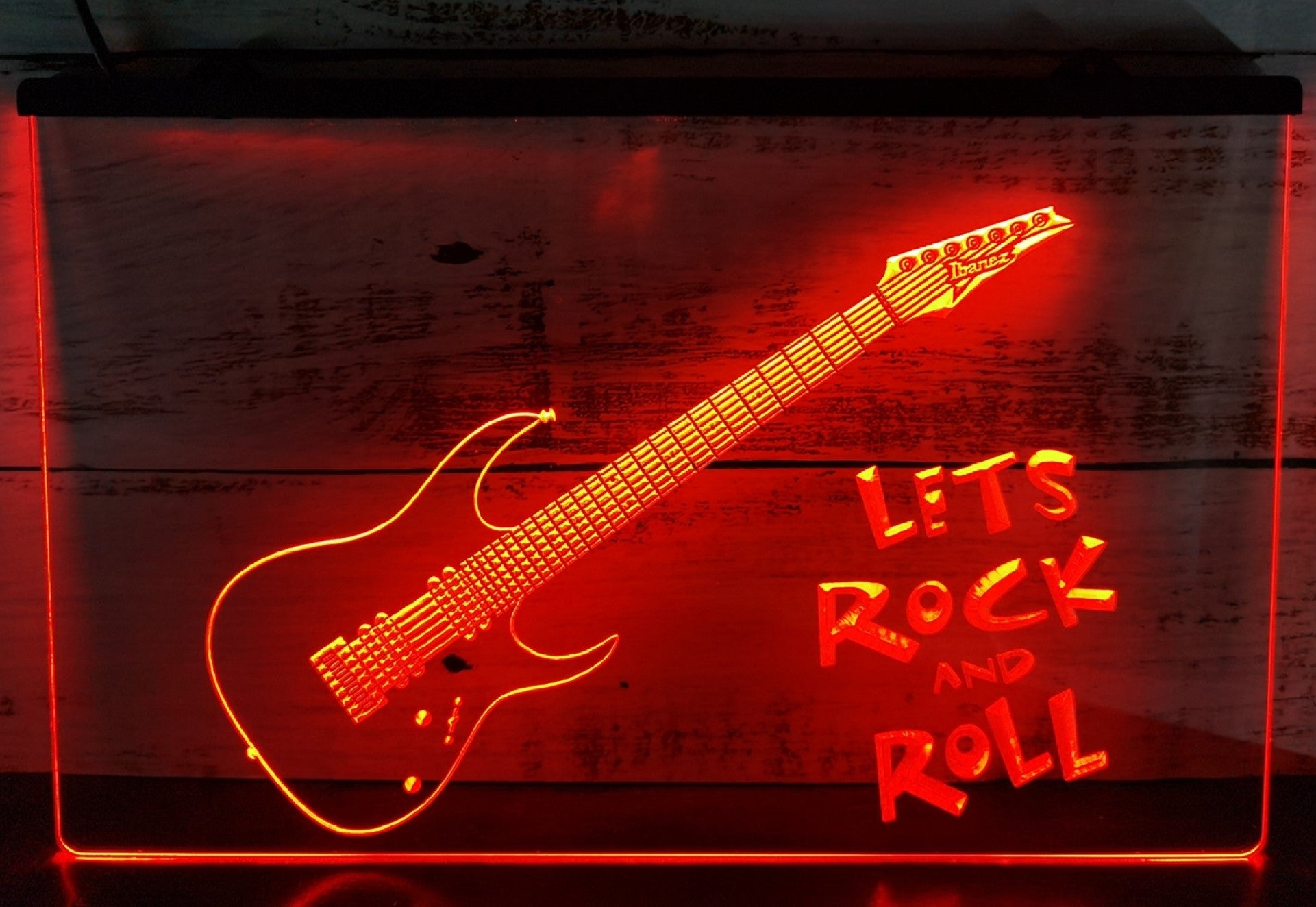 Lets Rock And Roll Guitar Led Neon Sign Home Music Room Studio Music Shop Decor