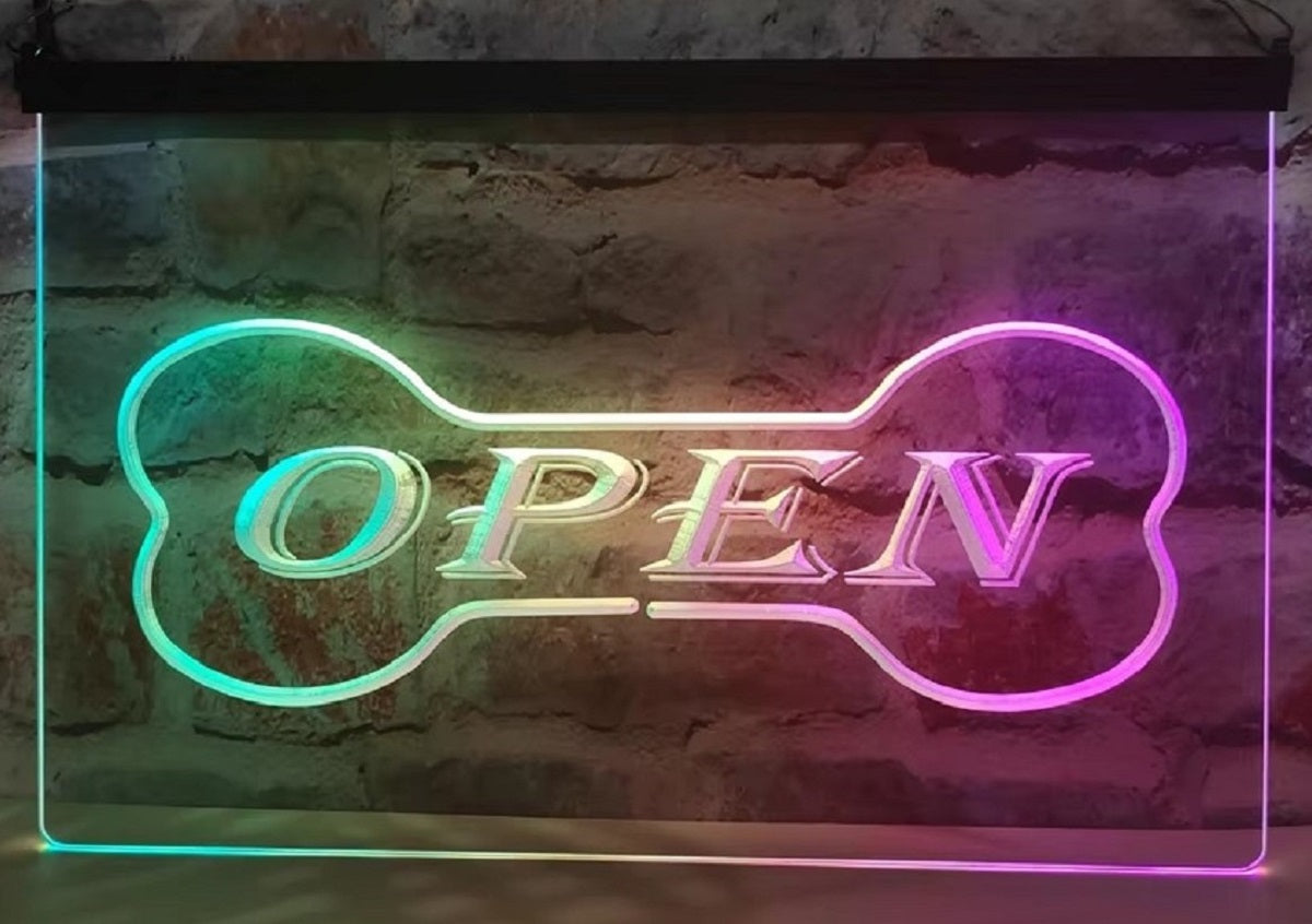Pet Shop Open Led Neon Sign Multi Mode Dog Grooming Pet Shop Decor