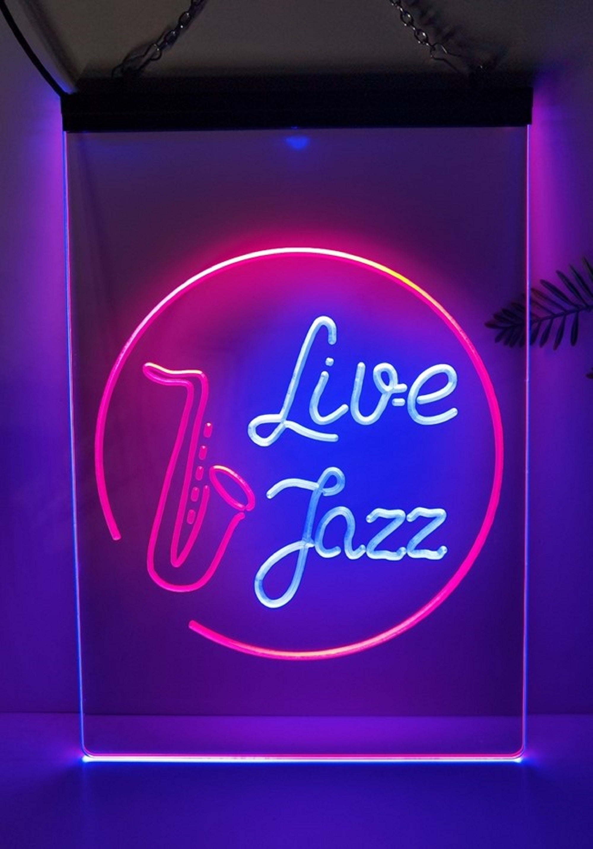 Live Jazz Led Neon Sign Dual Color Home Music Room Studio Music Shop Decor