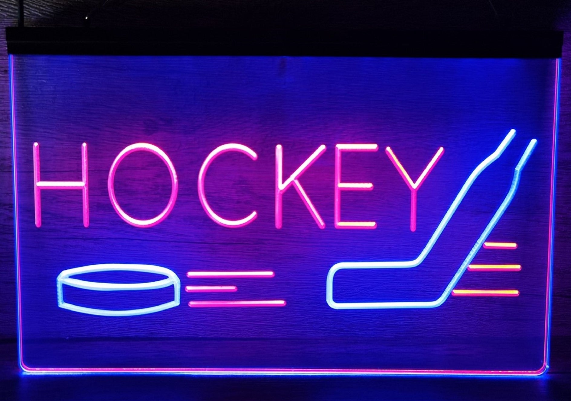 Hockey Led Neon Sign Dual Color Home Sport Club Sportwear Store Decor