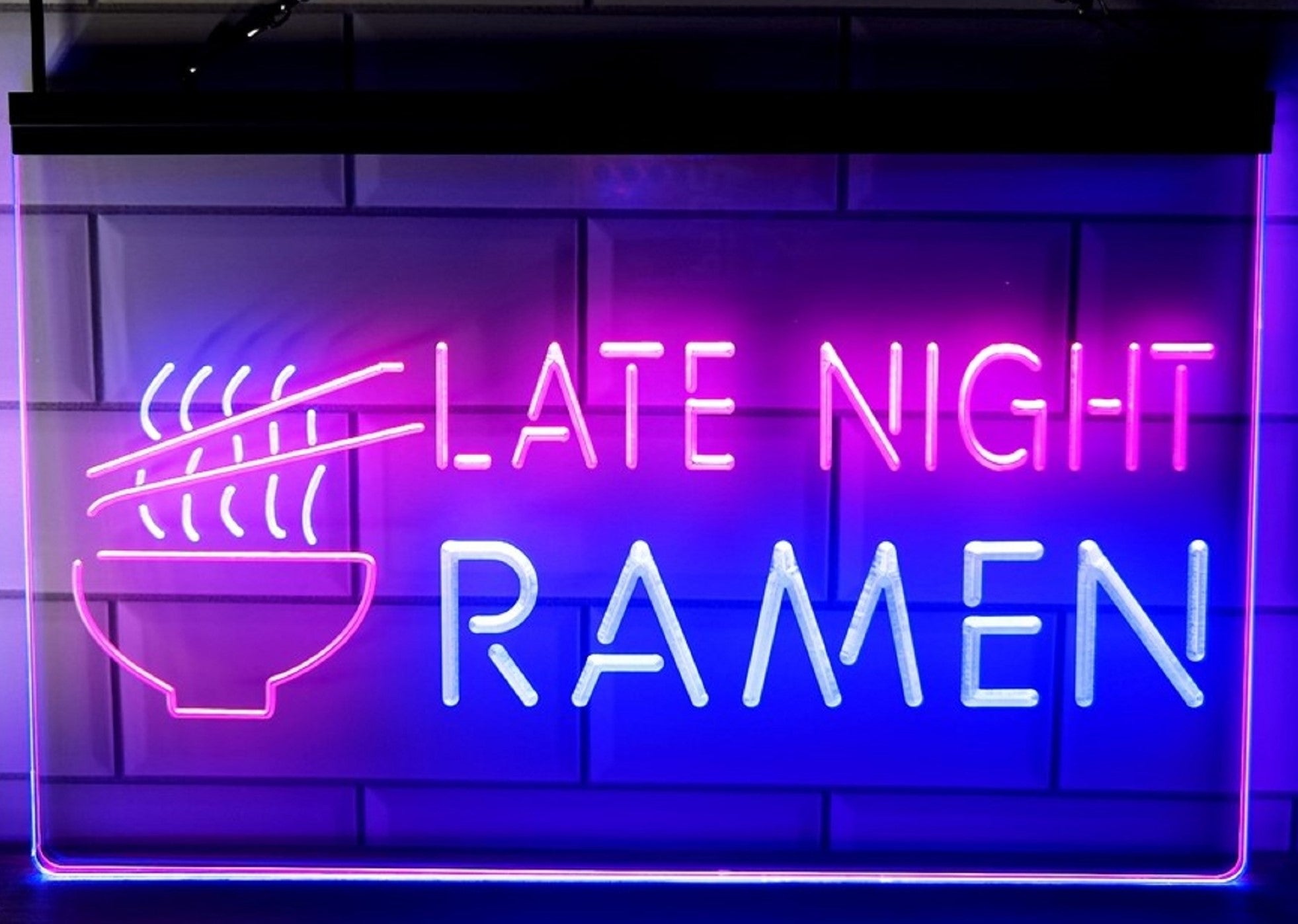 Ramen Late Night Led Neon Sign Dual Color Home Kitchen Japanese Restaurant Decor