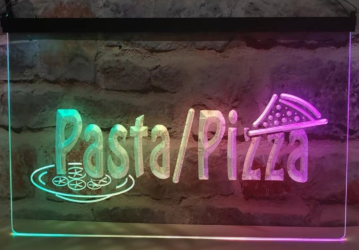 Pasta Pizza Led Neon Sign Multi Mode Pizzeria Restaurant Wall Or Desktop Decor