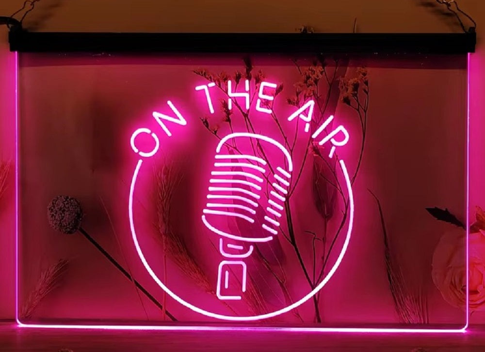On The Air Mic Led Neon Sign Home Studio Room Audio Radio Studio Decor