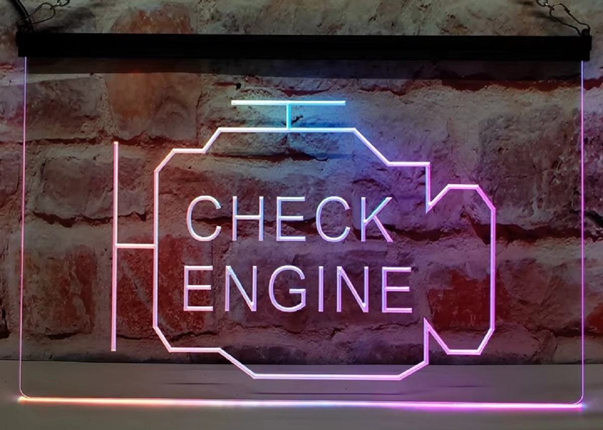 Check Engine Led Neon Sign Multi Mode Car Garage Auto Repair Shop Decor