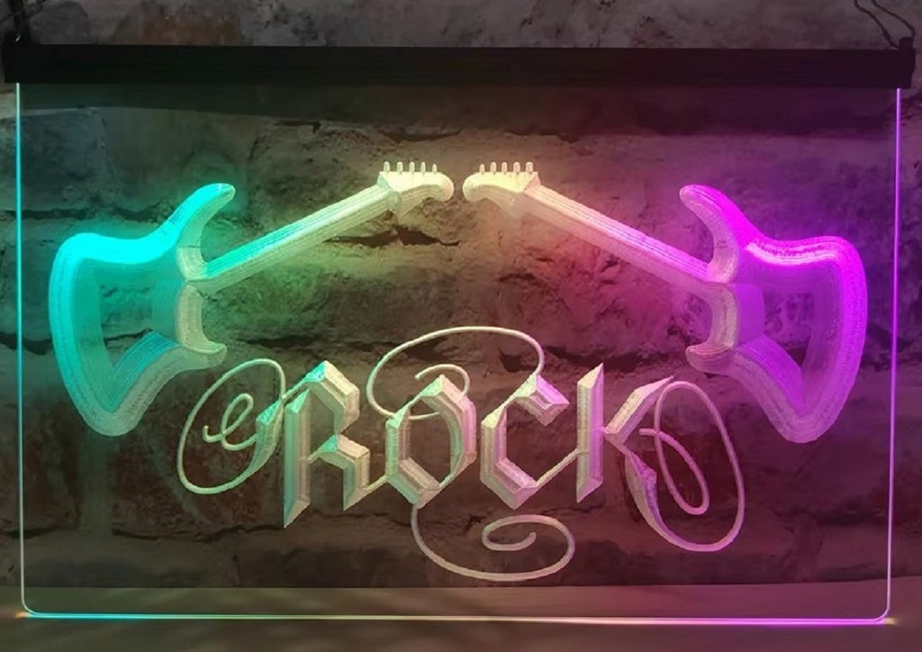Guitars Rock Led Neon Sign Multi Mode Home Music Room Studio Guitar Shop Decor