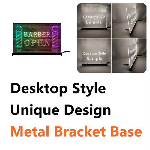 Barber Open Led Neon Sign Multi Mode Barber Haircut Salon Decor Wall Hanging Desktop